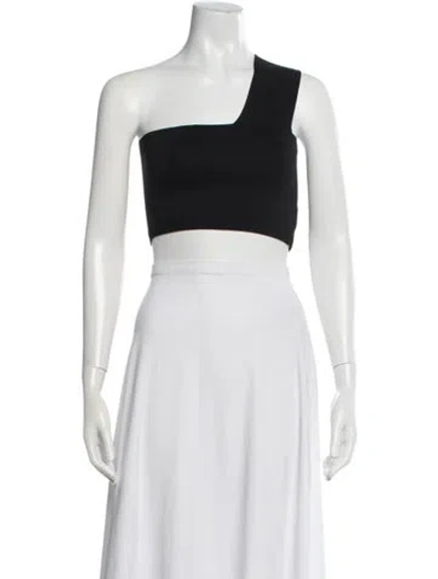 Pre-owned A.l.c One-shoulder Sleeveless Crop Top In Black