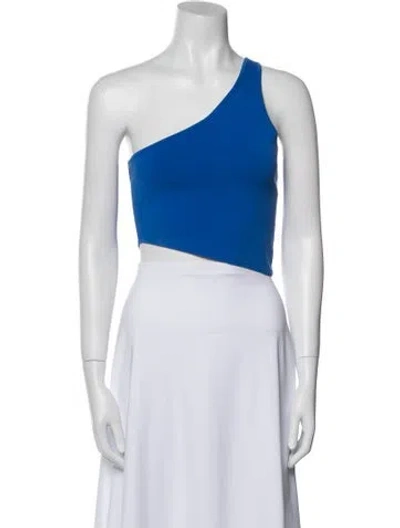 Pre-owned A.l.c One-shoulder Sleeveless Crop Top In Blue