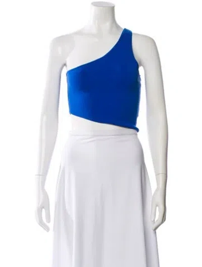 Pre-owned A.l.c One-shoulder Sleeveless Crop Top In Blue