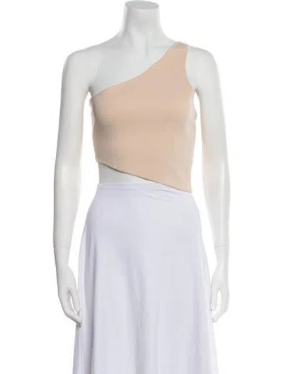 Pre-owned A.l.c One-shoulder Sleeveless Crop Top In Neutral
