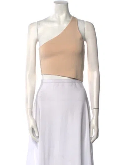 Pre-owned A.l.c One-shoulder Sleeveless Crop Top In Neutral