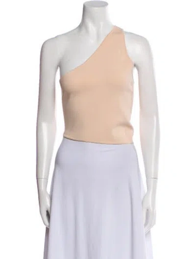 Pre-owned A.l.c One-shoulder Sleeveless Crop Top In Neutral