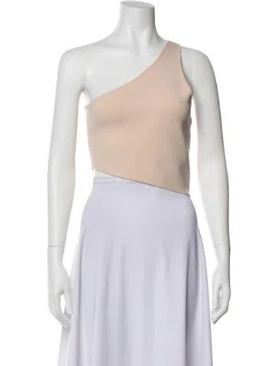 Pre-owned A.l.c One-shoulder Sleeveless Crop Top In Neutral