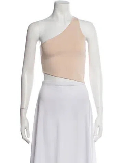 Pre-owned A.l.c One-shoulder Sleeveless Crop Top In Neutral
