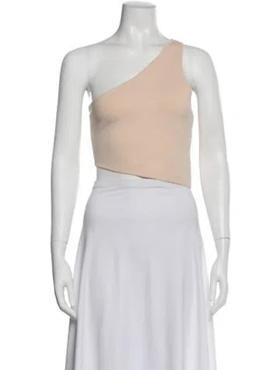 Pre-owned A.l.c One-shoulder Sleeveless Crop Top In Neutral