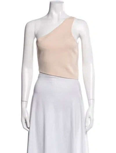 Pre-owned A.l.c One-shoulder Sleeveless Crop Top In Neutral