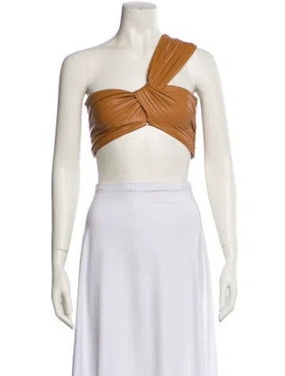 Pre-owned A.l.c One-shoulder Sleeveless Crop Top In Neutral