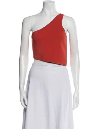 Pre-owned A.l.c One-shoulder Sleeveless Crop Top In Orange