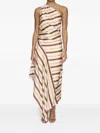 A.l.c Lyn Stripe Draped One-shoulder Midi Dress In White