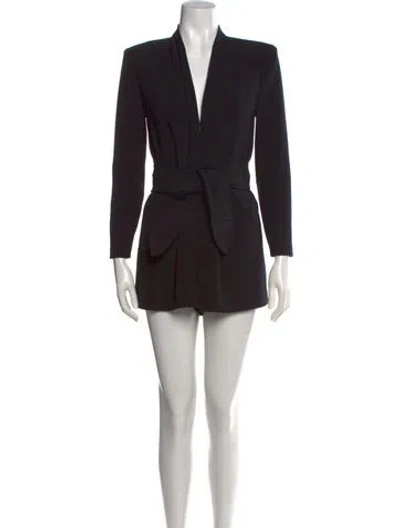 Pre-owned A.l.c Open Front Romper In Black