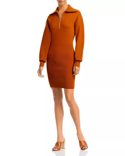 A.l.c Otto Rib Mini Sweater Dress In Brown In Pink