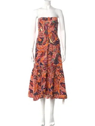 Pre-owned A.l.c Paisley Print Knee-length Dress In Brown