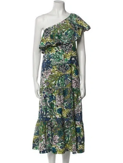 Pre-owned A.l.c Paisley Print Long Dress In Green