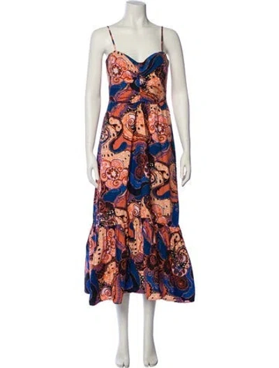 Pre-owned A.l.c Paisley Print Long Dress In Multi