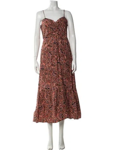 Pre-owned A.l.c Paisley Print Long Dress In Multi