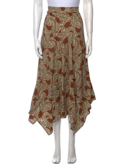 Pre-owned A.l.c Paisley Print Long Skirt In Neutral