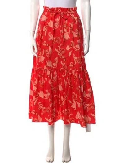 Pre-owned A.l.c Paisley Print Long Skirt In Pink