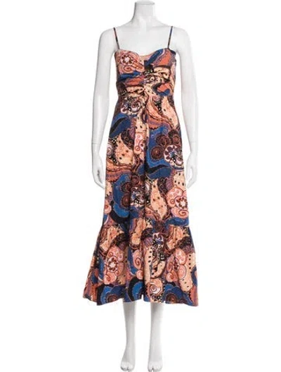 Pre-owned A.l.c Paisley Print Midi Length Dress In Multi