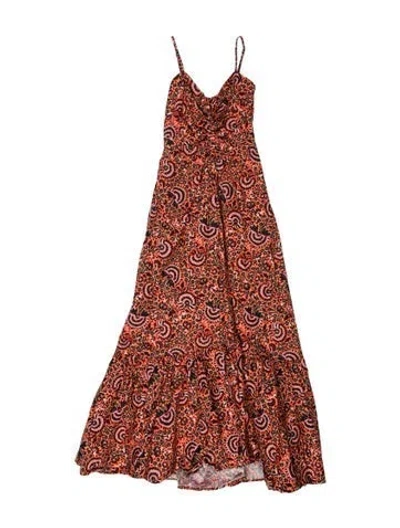 Pre-owned A.l.c Paisley Print Midi Length Dress In Orange