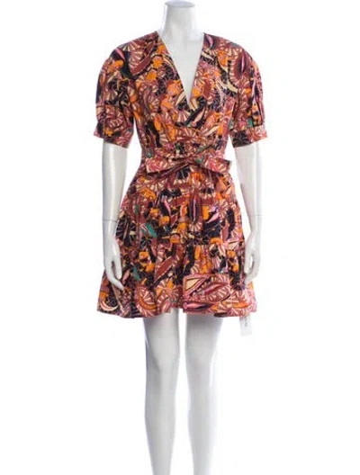 Pre-owned A.l.c Paisley Print Mini Dress In Brown