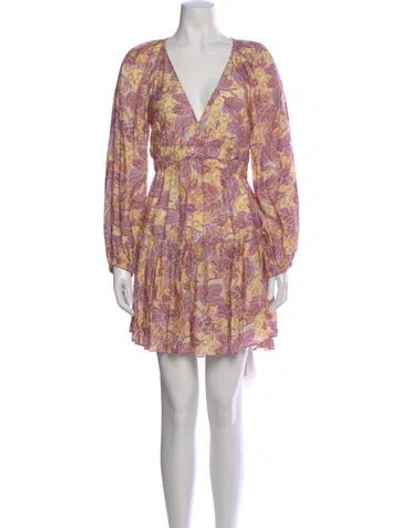 Pre-owned A.l.c Paisley Print Mini Dress In Purple