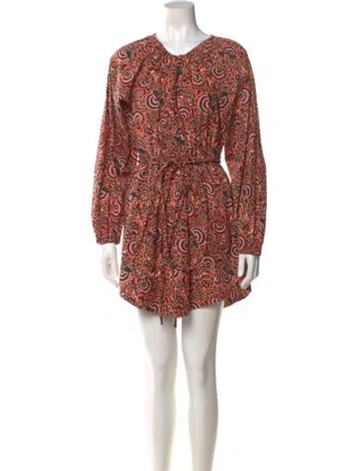Pre-owned A.l.c Paisley Print Mini Dress In Red