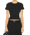 A.l.c Paloma Rib Baby Short Sleeve Top In Black