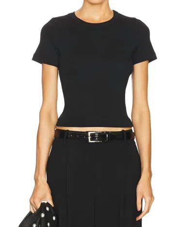 A.l.c Paloma Rib Baby Short Sleeve Top In Black