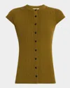 A.l.c Park Short-sleeve Cardigan In Hazel