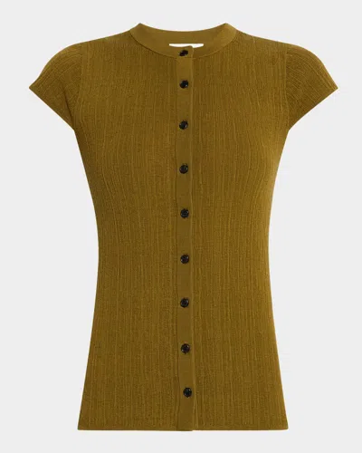 A.l.c Park Short-sleeve Cardigan In Hazel