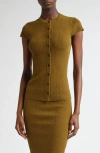 A.l.c Park Short-sleeve Cardigan In Green