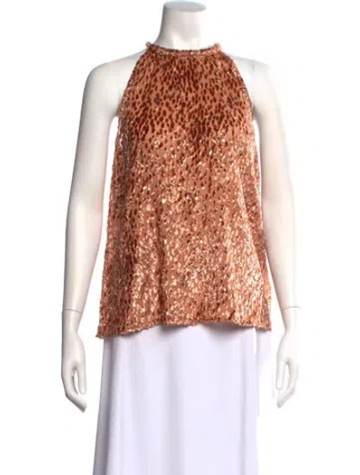 Pre-owned A.l.c Patterned Crew Neck Blouse In Orange