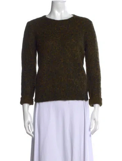 Pre-owned A.l.c Patterned Crew Neck Sweater In Black