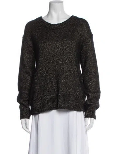 Pre-owned A.l.c Patterned Crew Neck Sweater In Black