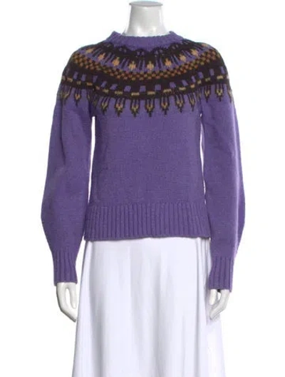 Pre-owned A.l.c Patterned Crew Neck Sweater In Brown/purple