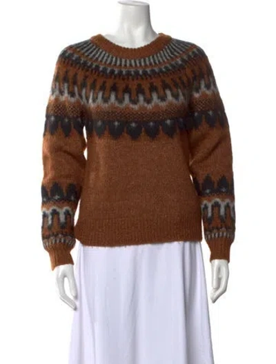 Pre-owned A.l.c Patterned Crew Neck Sweater In Neutral