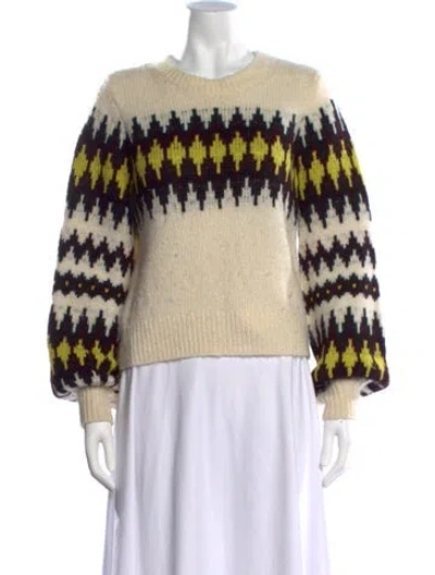 Pre-owned A.l.c Patterned Crew Neck Sweater In Neutrals