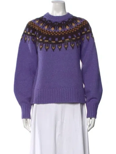 Pre-owned A.l.c Patterned Crew Neck Sweater In Purple