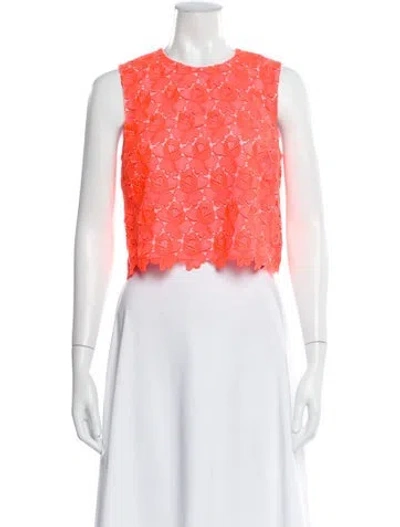 Pre-owned A.l.c Patterned Crew Neck Top In Orange
