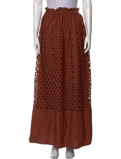 Pre-owned A.l.c Patterned Long Skirt In Brown
