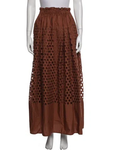 Pre-owned A.l.c Patterned Long Skirt In Brown