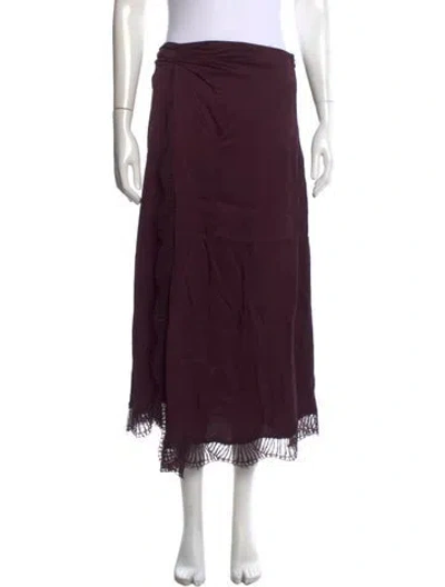 Pre-owned A.l.c Patterned Long Skirt In Burgundy/purple