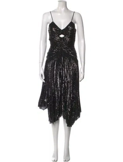 Pre-owned A.l.c Patterned Midi Length Dress W/ Tags In Black