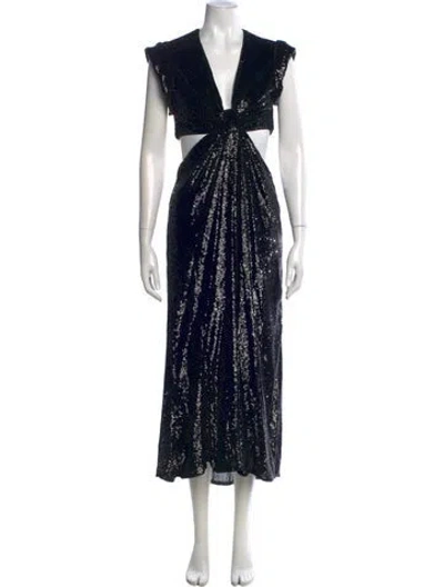 Pre-owned A.l.c Patterned Midi Length Dress W/ Tags In Black