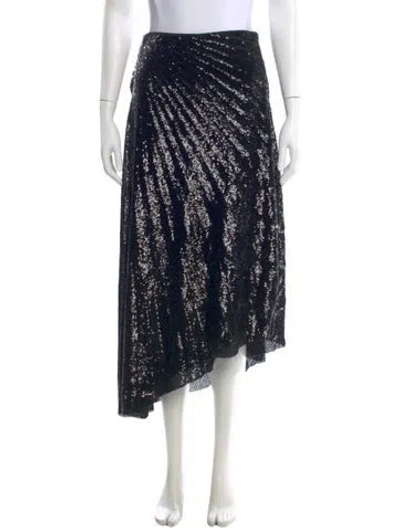 Pre-owned A.l.c Patterned Midi Length Skirt In Black