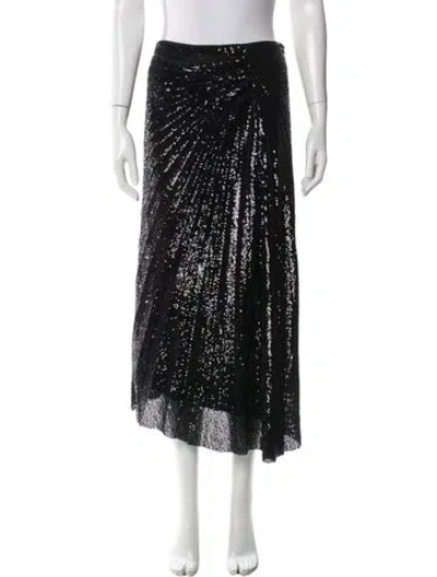 Pre-owned A.l.c Patterned Midi Length Skirt In Black