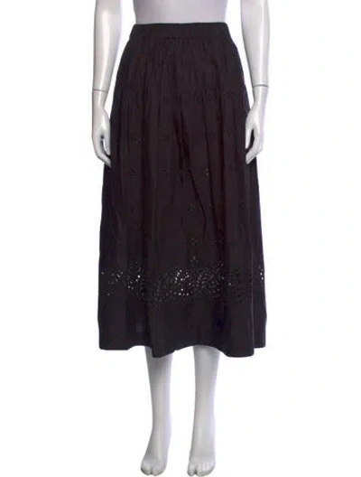 Pre-owned A.l.c Patterned Midi Length Skirt In Black