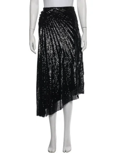 Pre-owned A.l.c Patterned Midi Length Skirt In Black