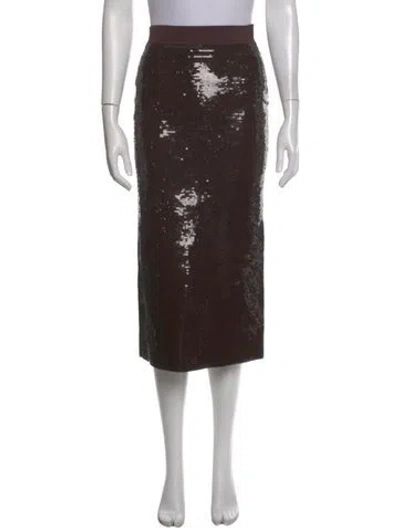 Pre-owned A.l.c Patterned Midi Length Skirt In Brown