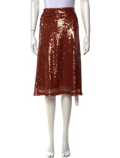 Pre-owned A.l.c Patterned Midi Length Skirt In Brown